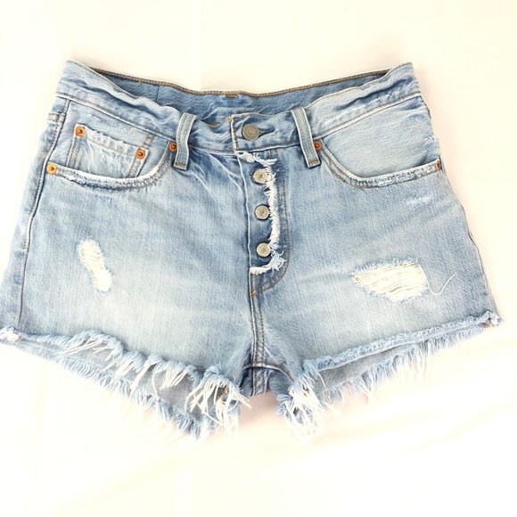 Levi's Pants - Levi's Distressed Exposed Button Fly Shorts 27
